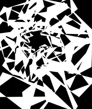 Geometric abstract art. Edgy, angular rough texture. Monochrome, black and wh 스톡 일러스트