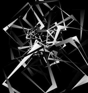 Geometric abstract art. Edgy, angular rough texture. Monochrome, black and wh 스톡 일러스트