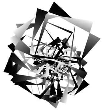 Geometric abstract art. Edgy, angular rough texture. Monochrome, black and wh 스톡 일러스트