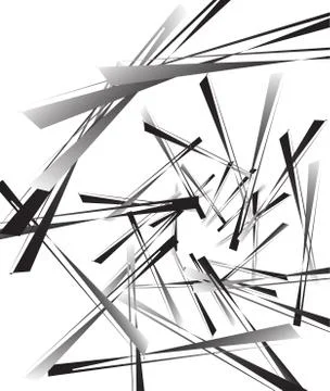 Geometric abstract art. Edgy, angular rough texture. Monochrome, black and wh 스톡 일러스트