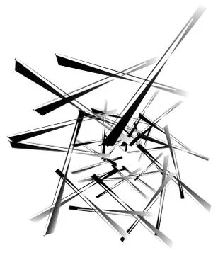 Geometric abstract art. Edgy, angular rough texture. Monochrome, black and wh 스톡 일러스트