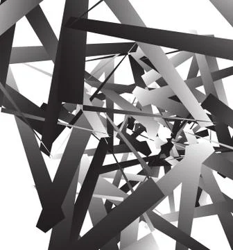 Geometric abstract art. Edgy, angular rough texture. Monochrome, black and wh 스톡 일러스트