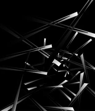 Geometric abstract art. Edgy, angular rough texture. Monochrome, black and wh Stock Illustration
