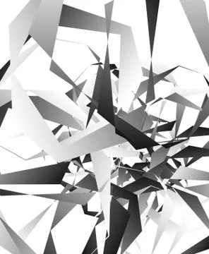 Geometric abstract art. Edgy, angular rough texture. Monochrome, black and wh 스톡 일러스트