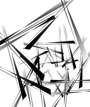 Geometric abstract art. Edgy, angular rough texture. Monochrome, black and wh 스톡 일러스트