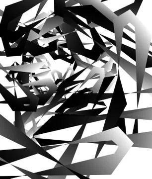 Geometric abstract art. Edgy, angular rough texture. Monochrome, black and wh Stock Illustration