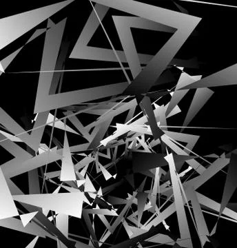 Geometric abstract art. Edgy, angular rough texture. Monochrome, black and wh 스톡 일러스트