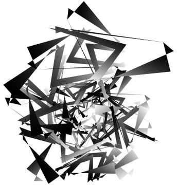 Geometric abstract art. Edgy, angular rough texture. Monochrome, black and wh 스톡 일러스트