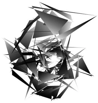 Geometric abstract art. Edgy, angular rough texture. Monochrome, black and wh 스톡 일러스트
