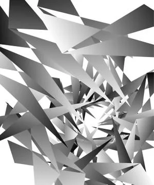 Geometric abstract art. Edgy, angular rough texture. Monochrome, black and wh Stock Illustration