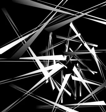 Geometric abstract art. Edgy, angular rough texture. Monochrome, black and wh Stock Illustration