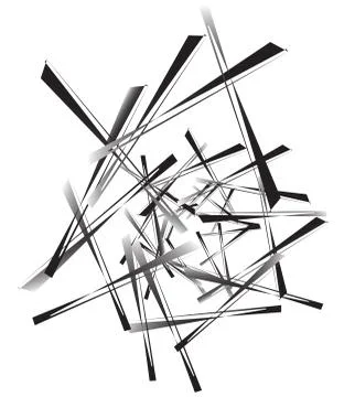 Geometric abstract art. Edgy, angular rough texture. Monochrome, black and wh Stock Illustration