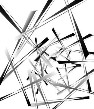 Geometric abstract art. Edgy, angular rough texture. Monochrome, black and wh Stock Illustration