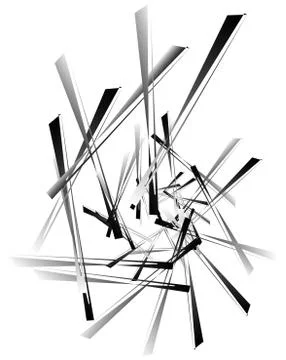 Geometric abstract art. Edgy, angular rough texture. Monochrome, black and wh 스톡 일러스트