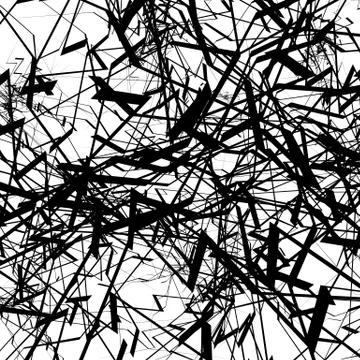 Geometric abstract art. Edgy, angular rough texture. Monochrome, black and wh Stock Illustration