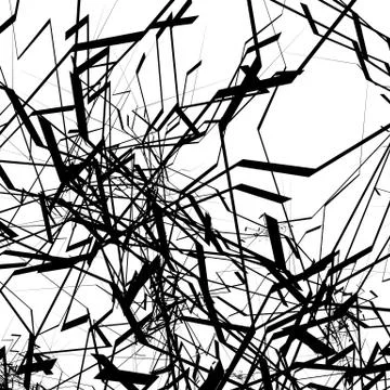 Geometric abstract art. Edgy, angular rough texture. Monochrome, black and wh Stock Illustration