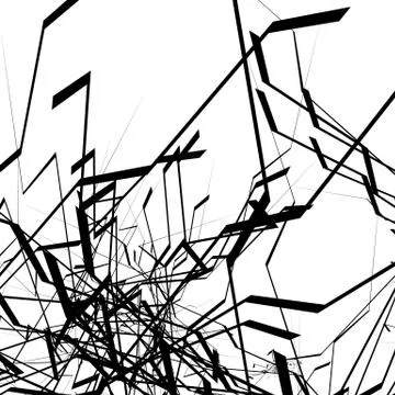 Geometric abstract art. Edgy, angular rough texture. Monochrome, black and wh Stock Illustration