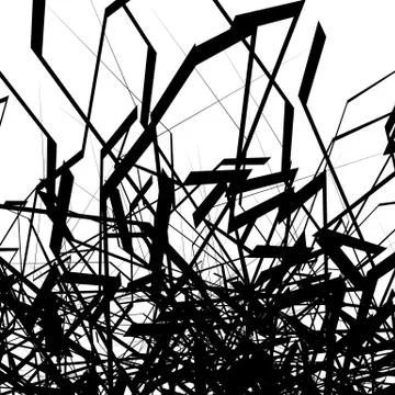 Geometric abstract art. Edgy, angular rough texture. Monochrome, black and wh 스톡 일러스트