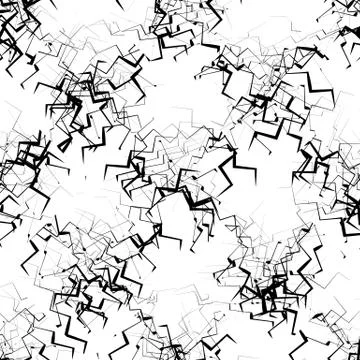 Geometric abstract art. Edgy, angular rough texture. Monochrome, black and wh Stock Illustration