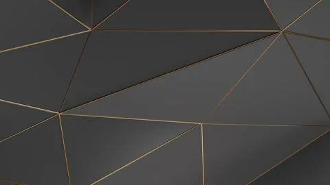 Geometric Abstract Art in Elegant Black and Gold Tones Featuring 3D Polygon.. Video stock 341919918