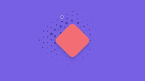 Geometric Abstract Art with Red Diamond on Purple Background Stock Footage 341926612