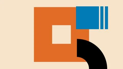 Geometric Abstract Artwork With Color Background Stock Illustration