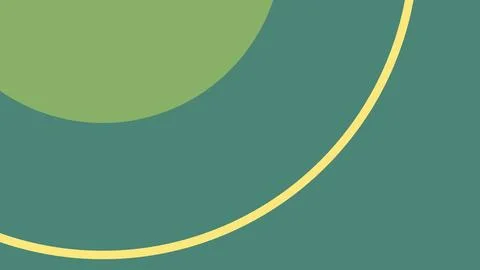 Geometric abstract artwork featuring overlapping green and teal arcs with a p Illustration