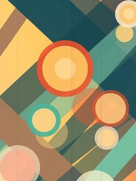 Geometric abstract artwork featuring overlapping circles and angled shapes .. 스톡 일러스트