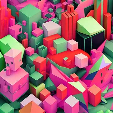 Geometric abstract backdrop. Hyper detailed art Stock Illustration