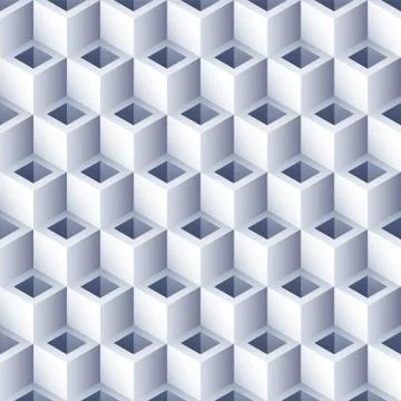 Geometric abstract background. 3D Cubes pattern. Volume hexagon seamless texture Stock Illustration