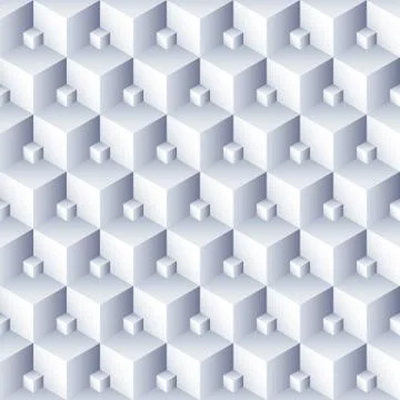 Geometric abstract background. 3D Cubes pattern. Volume hexagon seamless texture Stock Illustration
