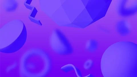 Geometric abstract background. 3D shapes composition. Vector Stock Illustration
