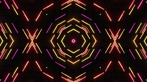 Geometric abstract background. Abstract symmetrical composition, red orange 3d Stock Illustration