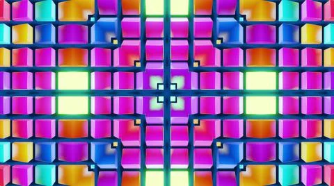 Geometric abstract background. Abstract symmetrical composition, multicolored 3d Ilustración de archivo