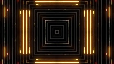 Geometric abstract background. Abstract symmetrical composition, red orange 3d Ilustración de archivo