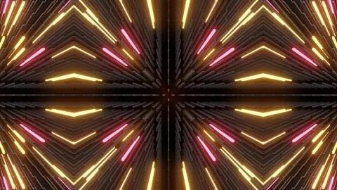 Geometric abstract background. Abstract symmetrical composition, red orange 3d Stock Illustration