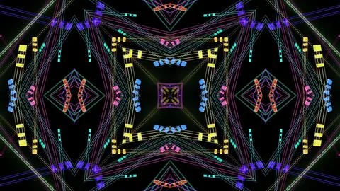 Geometric abstract background. Abstract symmetrical composition, multicolored 3d Ilustración de archivo