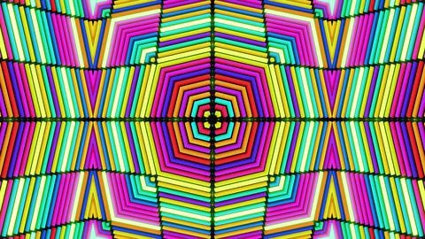Geometric abstract background. Abstract symmetrical composition, multicolored 3d Ilustración de archivo