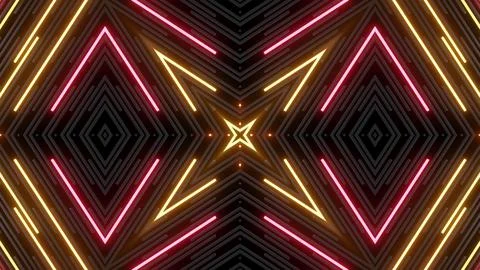 Geometric abstract background. Abstract symmetrical composition, red orange 3d Stock Illustration