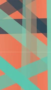Geometric abstract background with angular teal, coral, and navy shapes, cr.. Stock-Illustration
