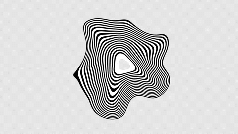 Geometric abstract background of black and white turbulent wave circles. 스톡 동영상 276779579