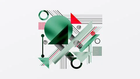 Geometric Abstract Background with Bold Shapes and Contrasting Colors. Circ.. Stock Illustration