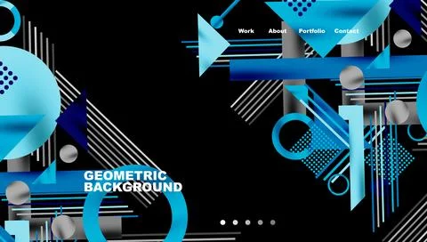 Geometric Abstract Background with Bold Shapes and Contrasting Colors. Circles, Stock Illustration