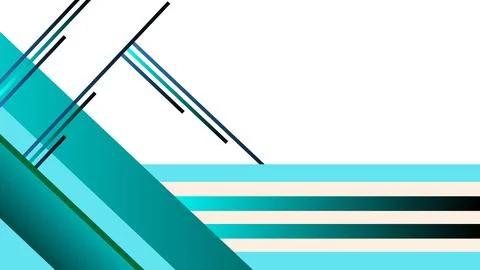 Geometric Abstract Background with Bold Teal and Black Diagonal Lines Illustrazione stock