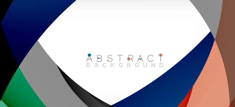 Geometric abstract background. Circle created with overlapping color shapes Stock Illustration