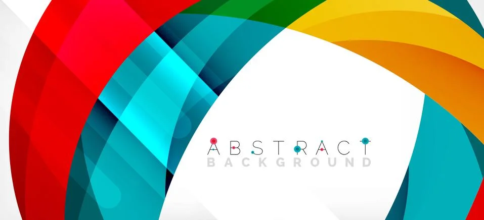 Geometric abstract background. Circle created with overlapping color shapes Illustrazione stock