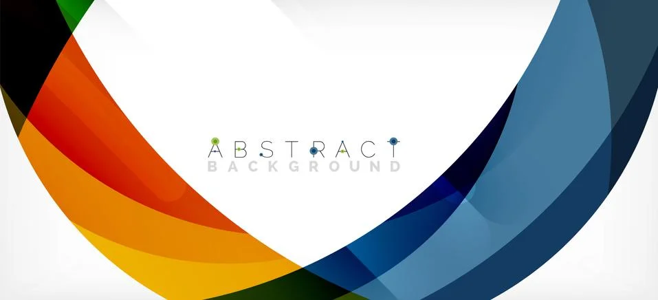 Geometric abstract background. Circle created with overlapping color shapes Illustrazione stock