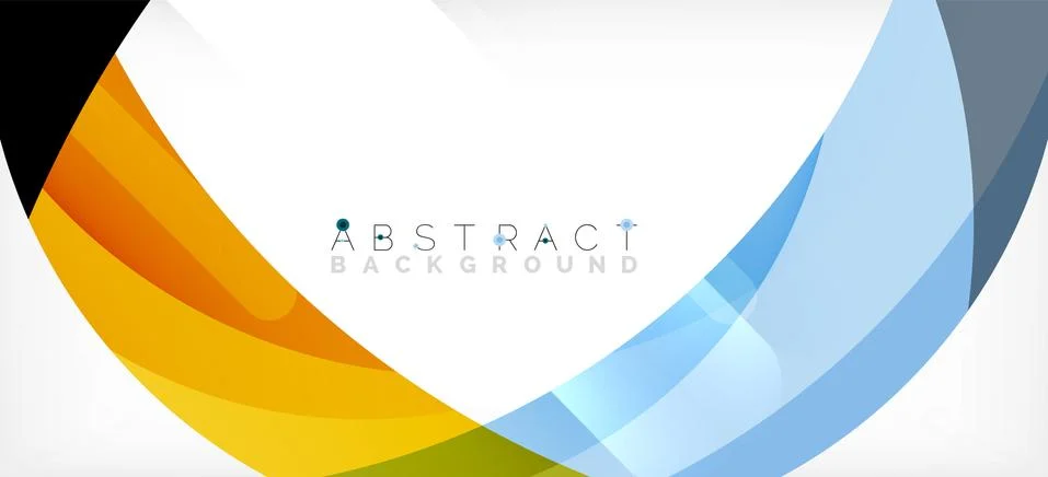 Geometric abstract background. Circle created with overlapping color shapes Illustrazione stock