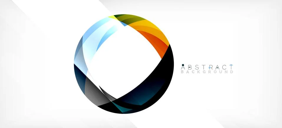 Geometric abstract background. Circle created with overlapping color shapes Stock Illustration