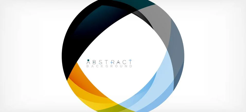 Geometric abstract background. Circle created with overlapping color shapes Stock Illustration